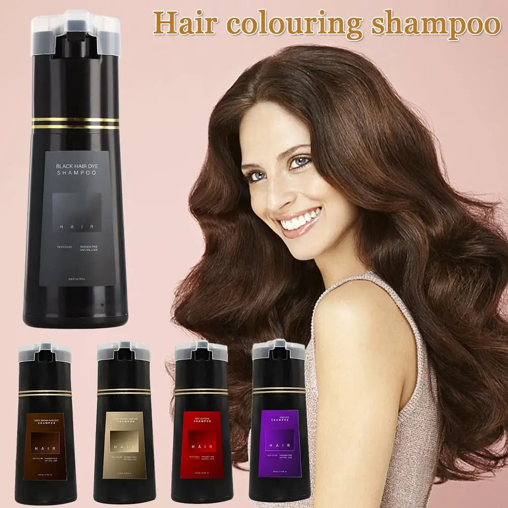 200ML Nova Hair Instant Dye Shampoo Hair Dye Coloring Shampoo for Gray Hair Long Lasting Nourish for Men Women
