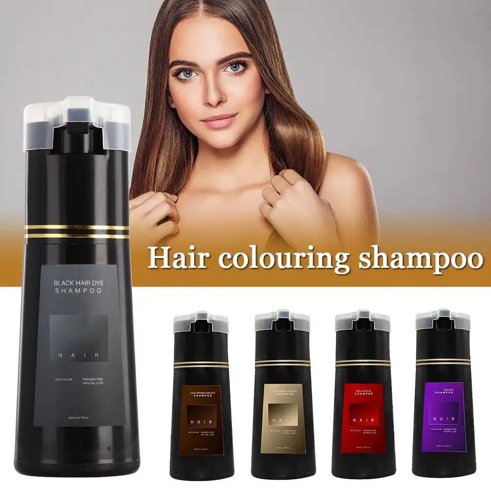 200ML Nova Hair Instant Dye Shampoo Hair Dye Coloring Shampoo for Gray Hair Long Lasting Nourish for Men Women