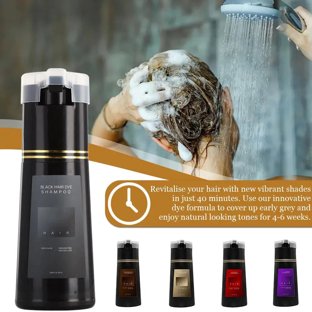 200ML Nova Hair Instant Dye Shampoo Hair Dye Coloring Shampoo for Gray Hair Long Lasting Nourish for Men Women