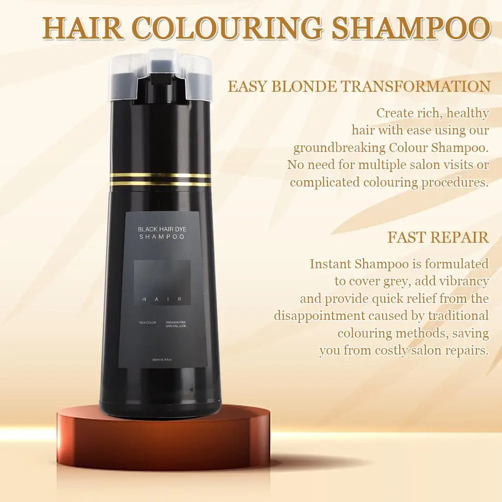 200ML Nova Hair Instant Dye Shampoo Hair Dye Coloring Shampoo for Gray Hair Long Lasting Nourish for Men Women
